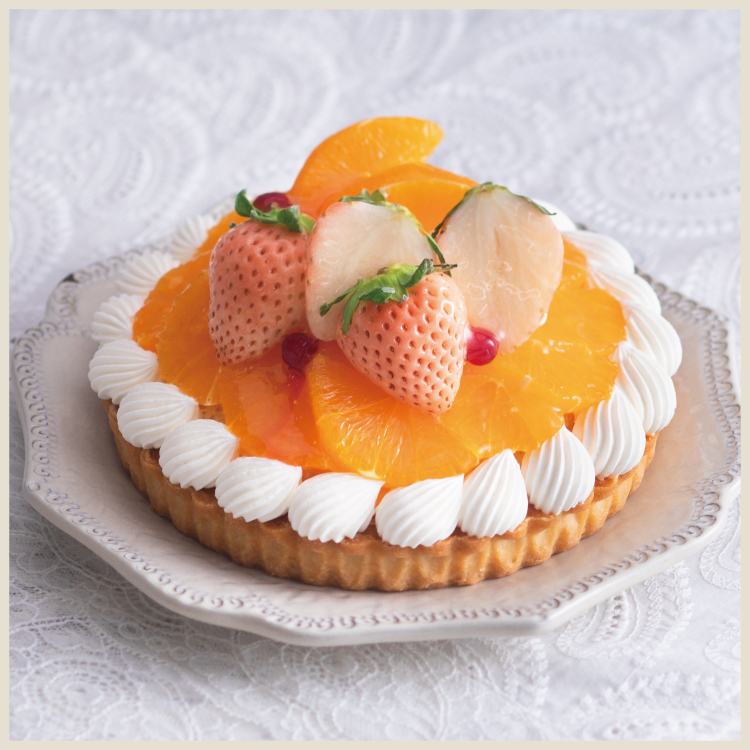 甘平と白いちごのカスタードタルト