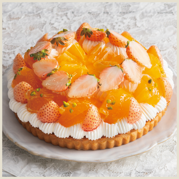 甘平と白いちごのカスタードタルト