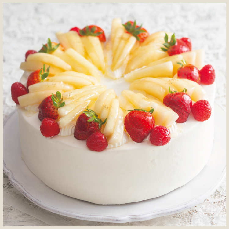 ルレクチェといちごのショートケーキ